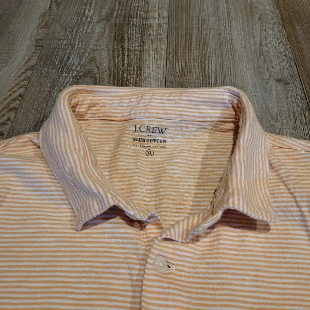 J.Crew Slub Cotton Regular Fit Short Sleeve Polo Knit Shirt Men's Size XL